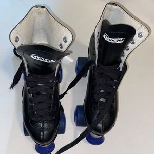 Chicago Black Roller Skates with Blue Wheels